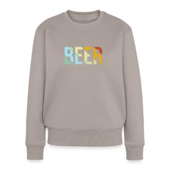 Bier retro - Frauen Premium Bio Pullover - Taupe - Vorne - Julia (174cm)