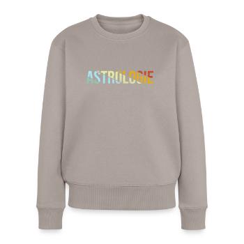 Astrologie Rétro - Pull Premium bio Femme - taupe - Devant - Julia (174cm)