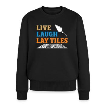 Carrelage Live Laugh Lay Tiles Revêtement de sol - Pull Premium bio Femme - noir - Devant - Julia (174cm)