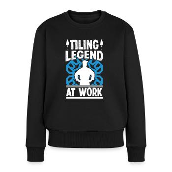 Tiling Legend At Work Flooring - Women's Premium Organic Jumper - black - Front - Julia (174cm)