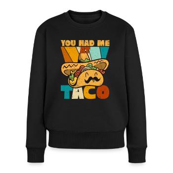 Taco Somberero Mexikanisch Mexiko Latino - Frauen Premium Bio Pullover - Schwarz - Vorne - Julia (174cm)