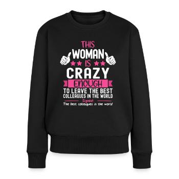 Abschiedsgeschenk Abschied Kollegin Jobwechsel - Frauen Premium Bio Pullover - Schwarz - Vorne - Julia (174cm)
