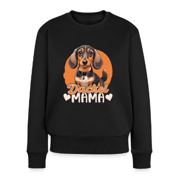 Dackel Mama - Frauen Premium Bio Pullover - Schwarz - Vorne - Julia (174cm)