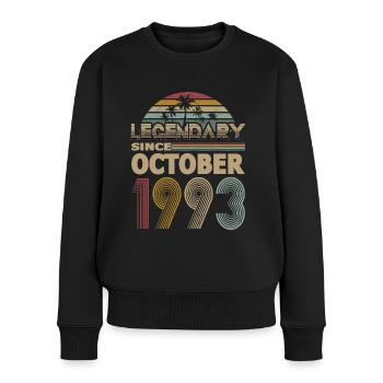 30. Geburtstag Jahrgang Oktober 1993 Legendary - Frauen Premium Bio Pullover - Schwarz - Vorne - Julia (174cm)