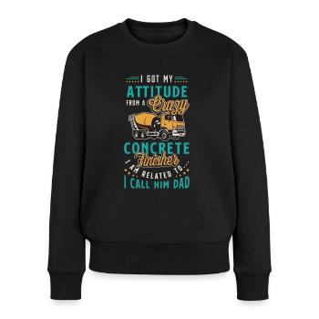 Finisseur de béton J’ai eu mon attitude d’un maçon - Pull Premium bio Femme - noir - Devant - Julia (174cm)