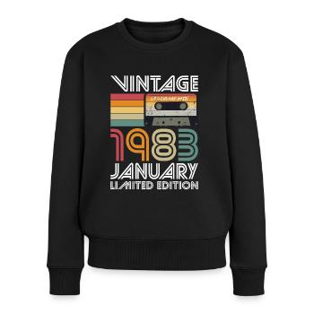 40th Birthday Vintage January 1983 Vintage 1983 - Women's Premium Organic Jumper - black - Front - Julia (174cm)
