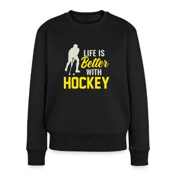 Sports des joueurs de hockey sur gazon - Pull Premium bio Femme - noir - Devant - Julia (174cm)