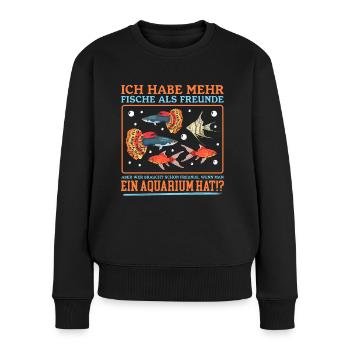 Aquarium Aquaristik Aquarianer Zierfisch Geschenk - Frauen Premium Bio Pullover - Schwarz - Vorne - Julia (174cm)