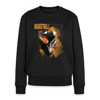 Basketball Fire Basketball Player Dunking Sport Retro - Women's Premium Organic Jumper - black - Front - Julia (174cm)