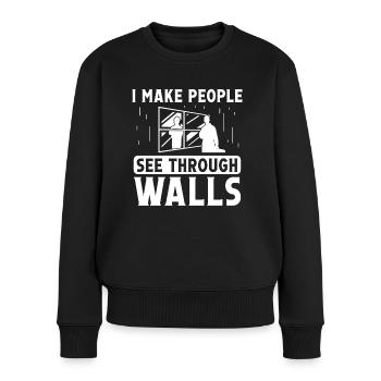 Glaser Make People See Through Walls Fensterbau - Women's Premium Organic Jumper - black - Front - Julia (174cm)