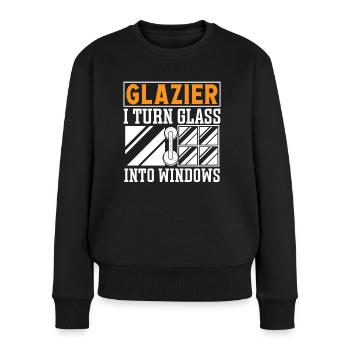 Glaser Glazier Turn Glass Into Windows Fensterbau - Women's Premium Organic Jumper - black - Front - Julia (174cm)