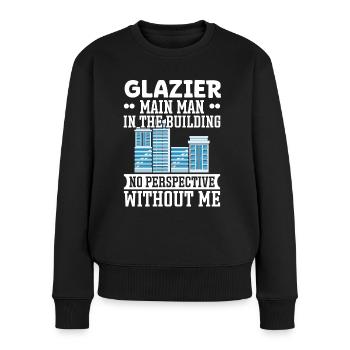 Glaser Glazier Main Man In The Building Fensterbau - Women's Premium Organic Jumper - black - Front - Julia (174cm)