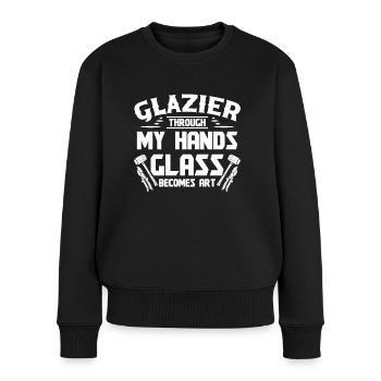 Glazier Glass Becomes Art Glazier Worker - Women's Premium Organic Jumper - black - Front - Julia (174cm)