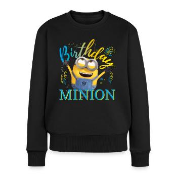 Minions Birthday Minion Avec Confettis - Pull Premium bio Femme - noir - Devant - Julia (174cm)