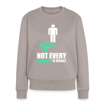 Nicht jede Behinderung ist sichtbar - Disability Aware - Frauen Premium Bio Pullover - Taupe - Vorne - Julia (174cm)