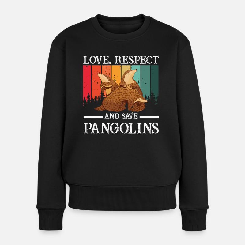 Lieben Und Retten Pangolins Liebhaber - Frauen Premium Bio Pullover - Schwarz