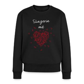 Sängerin mit Herz Musikerin Singen Gesangslehrerin - Frauen Premium Bio Pullover - Schwarz - Vorne - Julia (174cm)