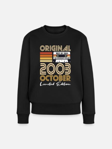 20. Geburtstag Jahrgang Oktober 2003 Original 2003 - Frauen Premium Bio Pullover - Schwarz