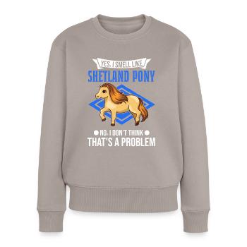 Shetland Pony Geruch Geschenk Shetty - Frauen Premium Bio Pullover - Taupe - Vorne - Julia (174cm)