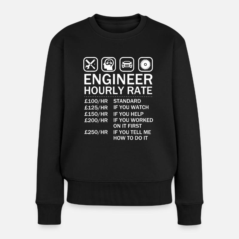 Ingenieur Stundensatz Preisdiagramm Arbeitspreise - Frauen Premium Bio Pullover - Schwarz