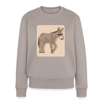 Esel Eselbesitzer Eselliebhaber Eselchen Geschenk - Frauen Premium Bio Pullover - Taupe - Vorne - Julia (174cm)