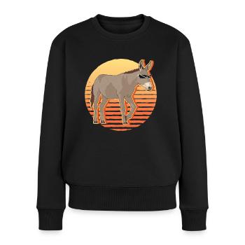 Esel Eselchen Eselbesitzer Eselliebhaber Geschenk - Frauen Premium Bio Pullover - Schwarz - Vorne - Julia (174cm)