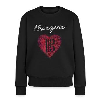 Altschlüssel Chor Musik Alt Sängerin Musikverein - Frauen Premium Bio Pullover - Schwarz - Vorne - Julia (174cm)