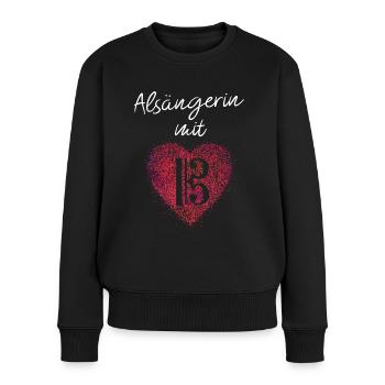 Altschlüssel Chor Musik Alt Sängerin Musikerin - Frauen Premium Bio Pullover - Schwarz - Vorne - Julia (174cm)