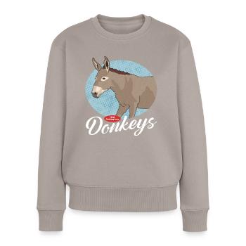 Esel Eselchen Eselbesitzer Eselliebhaber Geschenk - Frauen Premium Bio Pullover - Taupe - Vorne - Julia (174cm)