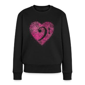 Bass clef bass music orchestra music teacher - Women's Premium Organic Jumper - black - Front - Julia (174cm)