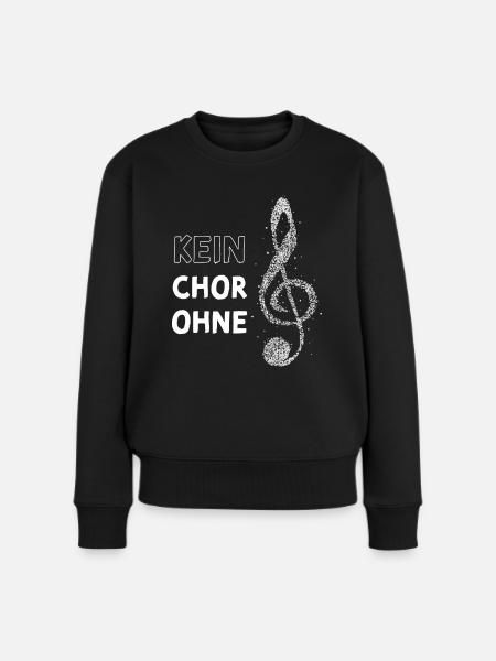 Violinschlüssel Sopran Chor Sängerin Singen Musik - Frauen Premium Bio Pullover - Schwarz