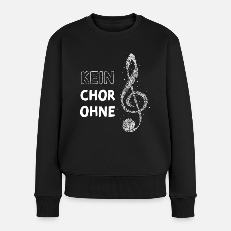 Violinschlüssel Sopran Chor Sängerin Singen Musik - Frauen Premium Bio Pullover - Schwarz