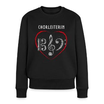 Chorleiterin Chor Notenschlüssel Musikverein Musik - Frauen Premium Bio Pullover - Schwarz - Vorne - Julia (174cm)