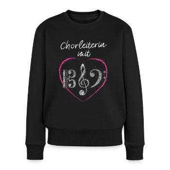 Chorleiterin mit Herz Chor Musikverein Musikschule - Frauen Premium Bio Pullover - Schwarz - Vorne - Julia (174cm)