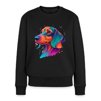 Teckel, chien, fidèle compagnon et amour pour animaux de compagnie - Pull Premium bio Femme - noir - Devant - Julia (174cm)