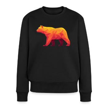 Geometrische Grizzly-Kunst in warmen Tönungen - Frauen Premium Bio Pullover - Schwarz - Vorne - Julia (174cm)