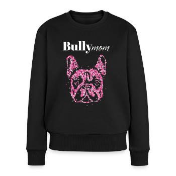 Bully Mom Dresseur de chiens bouledogue français - Pull Premium bio Femme - noir - Devant - Julia (174cm)