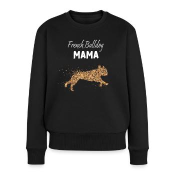 Bulldog Mama Französische Bulldogge Hundeschule - Frauen Premium Bio Pullover - Schwarz - Vorne - Julia (174cm)