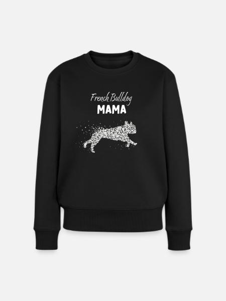 Maman bouledogue français Promenade du bouledogue français - Pull Premium bio Femme - noir