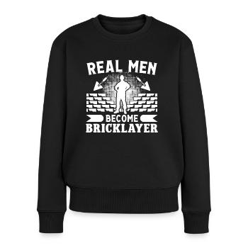 Les vrais maçons deviennent maçons maçons - Pull Premium bio Femme - noir - Devant - Julia (174cm)