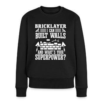 Mason Bricklayer peut construire des murs Maçonnerie - Pull Premium bio Femme - noir - Devant - Julia (174cm)