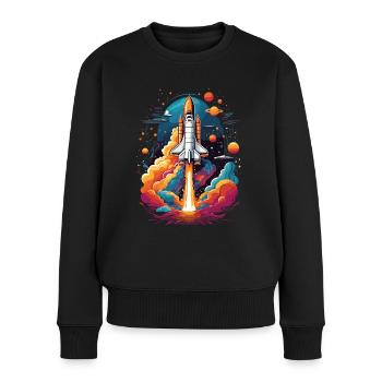 Astronaute de la navette spatiale Rocket Space Adventure - Pull Premium bio Femme - noir - Devant - Julia (174cm)