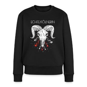 Echte Kölnerin Köln Cologne Colonia Fußballfan - Frauen Premium Bio Pullover - Schwarz - Vorne - Julia (174cm)