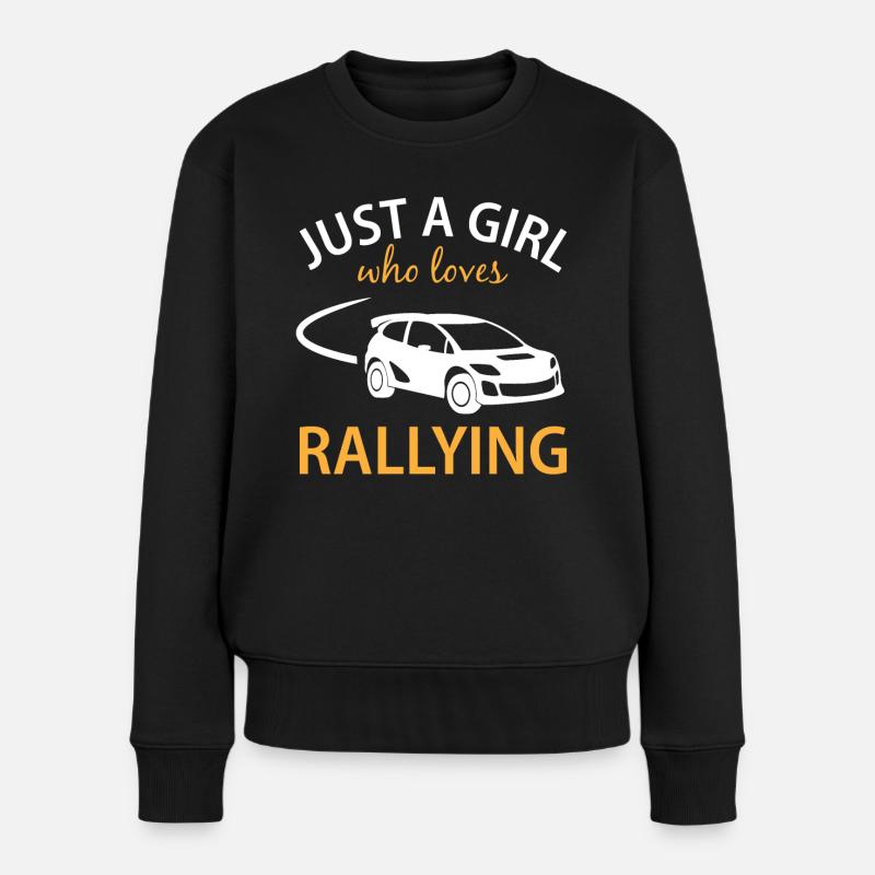 Rennwagen Rallye Spruch Geschenk Damen Mädchen - Frauen Premium Bio Pullover - Schwarz