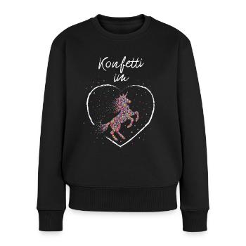 Confetti in the heart Unicorn Confetti Carnival Fool - Women's Premium Organic Jumper - black - Front - Julia (174cm)