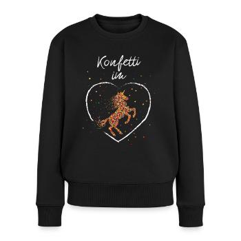 Confetti in the Heart Unicorns Costume Replacement Carnival - Women's Premium Organic Jumper - black - Front - Julia (174cm)