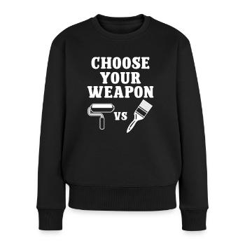 Peintre Choisissez votre arme Vernisseur Peinture Art - Pull Premium bio Femme - noir - Devant - Julia (174cm)