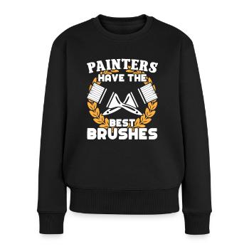 Peintre Peintres Meilleurs pinceaux Vernisseur Peinture - Pull Premium bio Femme - noir - Devant - Julia (174cm)