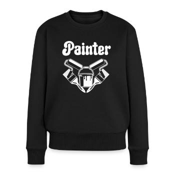 Peintre Peintre Coeur Vernisseur Peintre Artiste - Pull Premium bio Femme - noir - Devant - Julia (174cm)