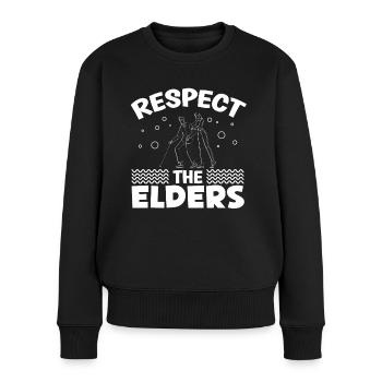 Infirmière gériatrique Respect Les aînés Soins aux aidants naturels - Pull Premium bio Femme - noir - Devant - Julia (174cm)